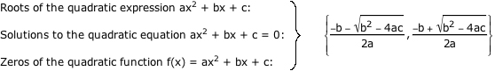 The Quadratic Formula The Quadratic Formula